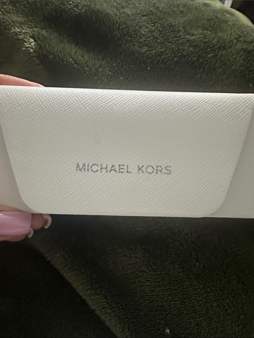 Michael Kors White Textured Eyeglasses Case with Logo